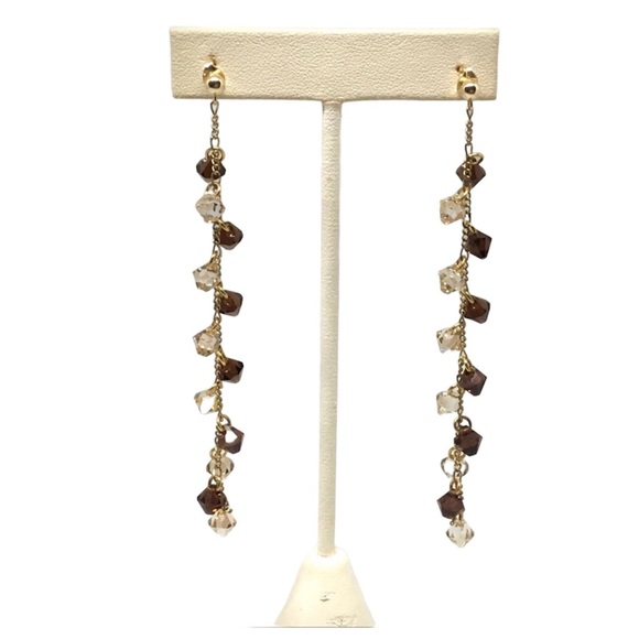 Hand-Made Designed Swarovski Crystal Dangle Drop Earrings - Picture 1 of 6